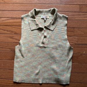 Multicolor Sleeveless Cropped Knit Top